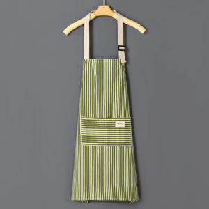 Striped Apron Fashion Work Dress Restaurant Apron Household Kitchen Apron Simple Sleeveless Apron Grey Apron
