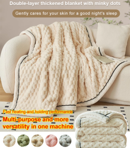 Milk Velvet Double Nap Blanket Multifunctional Bean Blanket Blanket Flannel High Gram Warm Blanket varityshop/Three Layers Blankets Thick Winter Blanket Comforters Flannel Blanket Coral Fleece Blankets Quilt Keeps Warm Double Blanket 法兰绒加厚毛毯