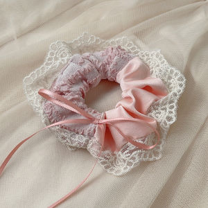 Dây cột tóc Scrunchies Dây buộc tóc vải nhún ren bèo cao cấp phong cách Hàn Quốc thời trang