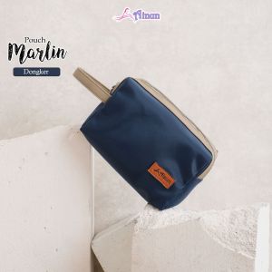Ainun Pouch Marlin Tempat Makeup Orginizer berbahan Sintetis Leather Chocoly