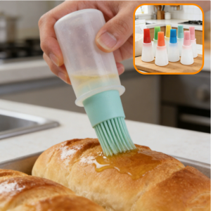 Oil Brush Bottle Liquid Oil Pen Cake Butter Bread Pastry Brush Barbeque Baking Tools One-piece Brush Graduated Oil Bottle Sauce Brush Outdoor Barbecue Oil Bottle Brush Baking Tools
