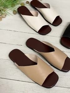 [Free Shipping] Plus-Size 2025 Summer New Fashion Beach Casual One-Strap Flat Sandals For Women