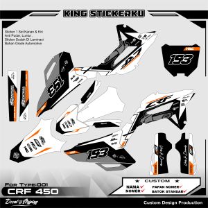 Sticker Decal CRF 450 Full Body Premium Bebas Request Nama Dan Nomer KING 01