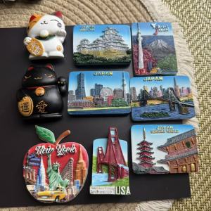 1pc Landmark Fridge Magnet Leaning Tower of PisaJapan New Yorkgolden gate bridge Colorful Resin Refrigerator Magnet