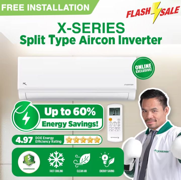 X-SERIES 2.5HP Split Type Aircon FULL INVERTER Energy Savings Split ...
