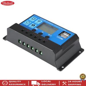 [NEWEST] 12V/ 24V Solar Panel Regulator with Adjustable LCD Display Intelligent Solar Panel Controller Timer Setting for Home Industrial Commercial Outdoors Work
