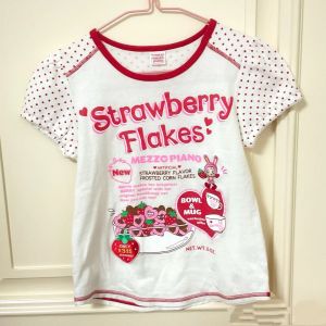 Trang phục bé gái phong cách Nhật Bản ngộ nghĩnh đáng yêu vintage soft girl mezzopiano Áo tay ngắn chấm bi dâu tây ngọt ngào T Áo Sơ Mi