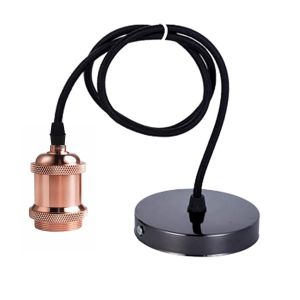 ขั้วพร้อมฐาน โคมหลอดไฟ วินเทจ แบบแขวน 10A 250V เกลียว E27 พร้อมสายไฟ ปรับระดับได้ | หัวโคมไฟโลหะคุณภาพสูง ดีไซน์คลาสสิก เหมาะตกแต่งบ้าน ร้านอาหาร คาเฟ่ บาร์ สตูดิโอ ใช้กับหลอด LED/หลอดวินเทจได้ทุกรุ่น