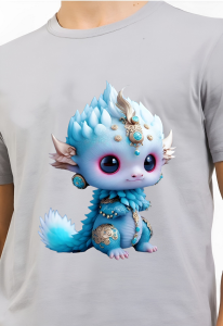 Kaos Pria 3 Dimensi Motif Animasi Baby Dragon Tshirt Oblong Katun 24s H0157 By Hans & Co
