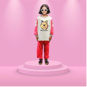 Stelan Anak Motif Winne Bear Terbaru One Set Cargo Sweater Perempuan Kids Junior