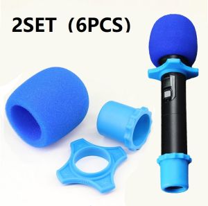 6Pcs Mic Holder Ring Cover Pelindung Busa / Ring Holder Microphone Cincin /Ring Mikrofon Gelang Anti Roll Anti Slip