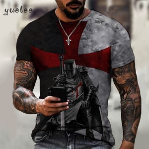 Mens Clothing Vintage Warrior Pattern T-Shirt Fashion Breathable Mens Top Versatile Men Short Sleeved Tee Trendy Mens T-Shirt