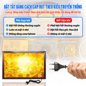 Đèn Hào Quang Trúc Chỉ In Ngang Hoa Sen Lá Bồ Đề Trang Trí Bàn Thờ Treo Tường TC-TN-69