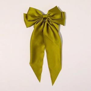 Headwear Big Large Satin Bow Hairpins Barrettes for Women Girls Wedding Long Ribbon Hair Clip Hairgrip Bow Hair Accessories
