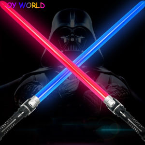 Original 2pcs Tik-tok 67CM Metal Lightsaber 2 in 1 LED Flashing Lightsaber Laser With Actual Sword Life Fighting Sound Dueling Sound Ligh Collision discoloration Double Sword Toy Combo With Sound Flashing Stick Cosplay Props