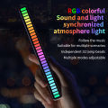 Sound Pickup Rhythm Lights RGB LED Atmosphere Light DJ Car Sound Control Colorful LED Strip Environment Disco Light Bar 32-bit Music Level Voice Control Audio Display Lamp or Home Office Outdoor Voice Activated Ambient Light. 