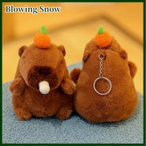Blowing Cartoon Capybara Plush Keychain Pendant Stuffed Animals Doll Toys Backpack Hangings Decoration
