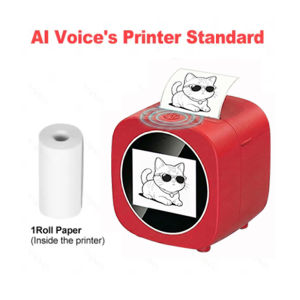 Ekleva Ai Bằng Giọng Nói Sticker Máy In Mini Xách Tay Nhiệt Sticker Làm Với 3 Cuộn Giấy Cho Ghi Chú Tạp Chí Hình Ảnh Hình Ảnh Trường Học