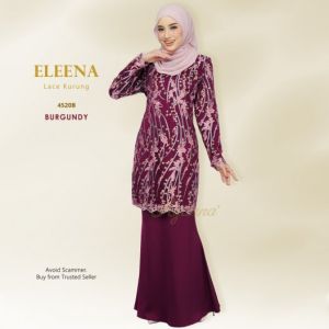 🌹BAJU KURUNG WANITA BURGUNDY🌹 Baju Kurung Lace Plus Size S(36)-10XL(60) Baju Raya  2026 Muslimah Fesyen Sedondon