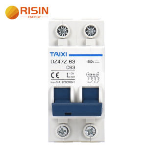 Công tắc điện năng lượng mặt trời Risin 2 cực 4 cực 16A 32A 63A 125A Loại điện DC1000V 550V MCB Năng lượng mặt trời Mini DC Circuit Breaker