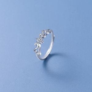 SG Local stock Exquisite Rings For Women 925 Fine Silver Angel Wings With Endless Love Open-end ring to darling girl Moissanite Sterling silver