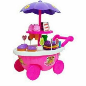 mainan anak ice cream gerobak dorongan es krim lolipop kue grobak