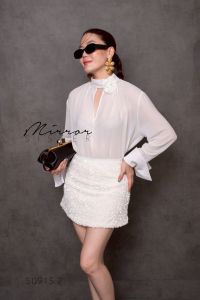 🔖Mirrorsister 50915.2 เซ็ทเสื้อ มาพร้อมกระโปรงเข้าเซ็ท ชุดเก๋ ใส่ได้หลายโอกาส