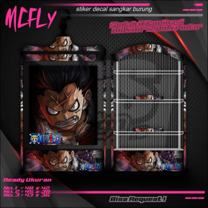 Stiker Kangkar Koper Khosan Kipas Murai Costum one piece / stiker decal sangkar burung murah