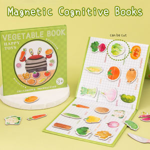 Montessori Educational Toys for Kids Magnetic Books Sticker Cognitive Puzzle Toy Learning Aids Animal/Fruit/Vegetable