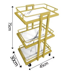 Salon Use Pedestal Rolling Kitchen Trolley Care Equipment Iron and SteelMaterial Beauty Clinic Trolley