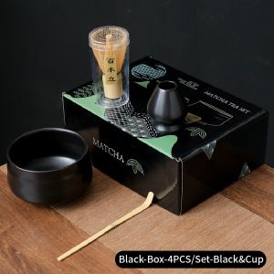 Japanese Tea Set (4/7pcs) Bamboo Matcha Whisk Matcha Bowl Chasen Scoop Chashaku with Pouring Spout