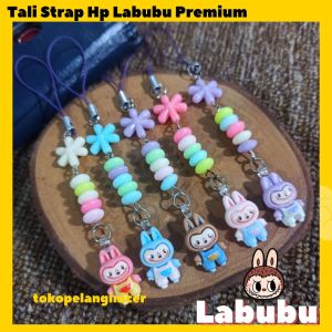 Labubu Strap Hp Labubu Macaron Manik-Gantungan Hp Labubu Luxury/Strap Hp Labubu Tali Hp Labubu