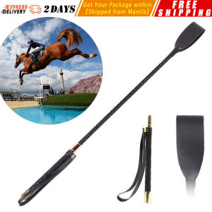 ❤️【Fast Delivery】【60CM】Riding Crop Durable Equestrian Training PU Leather Outdoor Portable Pointer Lightweight Non Slip with Handle Horse Whip Racing Leather-Horse-Whip