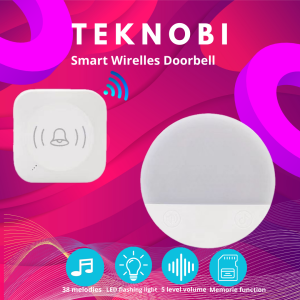 Teknobi Bel Rumah Lampu Tidur Malam 2 in 1 Wireless Door Bell Waterproof T02