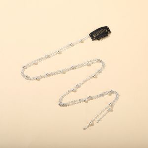 Fashion Bouncing Unique Flashing Water Drill Chain Hair Clip Crystal Tassel Braided Hair Clip Ladies Hair Accessory