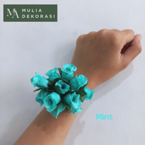 Bunga Tangan Bridesmaid Gelang Corsage Pengiring Pengantin Korsase Pergelangan Buatan