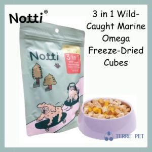 NOTTI Pet Treats 3 in 1 Wild-Caught Marine Omega Freeze-Dried Cubes Healthy Dog Treats Cat Treats Dog Chews
