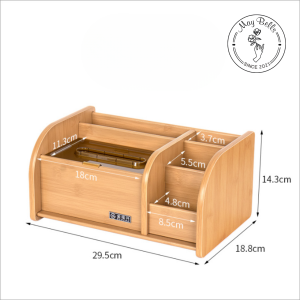 Hộp Cắm Bút Gỗ Kèm Khay Đựng Khăn Giấy Trang Trí Góc Làm Việc Tối Giản Phong Cách Doanh Nhân Hiện Đại