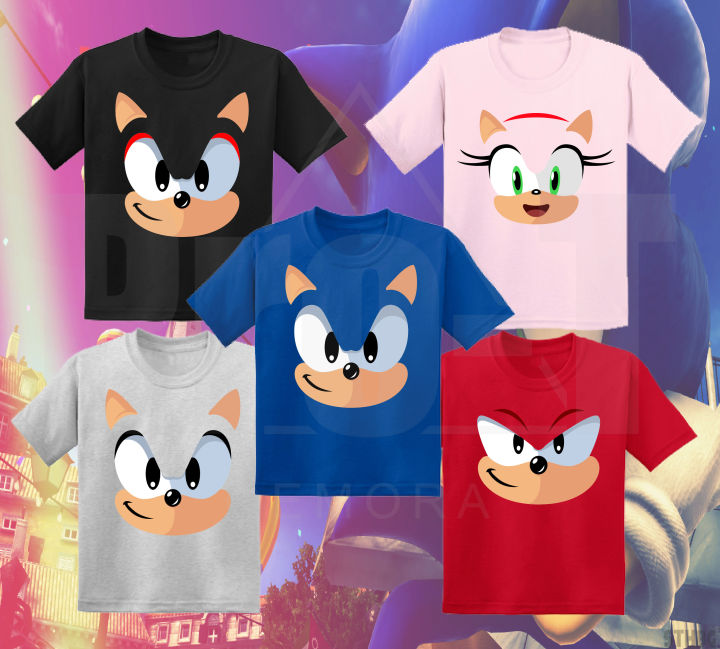 Ready Stock】SONIC Face Tee (Sonic Shadow Silver Knuckles