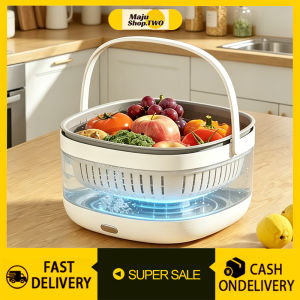 COD Fruit and Vegetable Washing Machine Ultra-Sonic Washing Basket Portable Ultrasonic Washing Cleaner Wireless Food Purifierfor Cleaning Fruits and Vegetables Rice Meat 蔬果清洗機