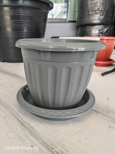 เซ็ท กระถางโรมัน 4 นิ้ว + จานรองกระถาง มีหลายสีให้เลือก สินค้าพร้อมส่ง