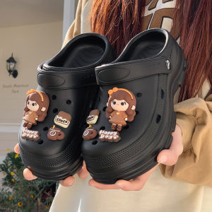 Free Shipping EVA Thick-Soled Clogs For Women Featuring A Non-Slip Soft Sole Suitable For Beach Wear In Summer With A Closed-Toe Design And Offering Height-Enhancing And Odor-Resistant Properties