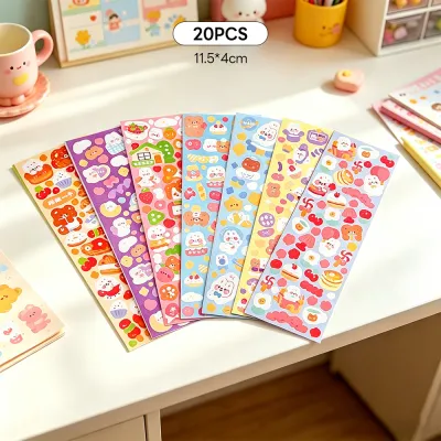 PAYOE Stiker Kartun Shiny Shiny Stiker Lembar Aesthetic Sticker Berbagai Kartun 100/200 PCS