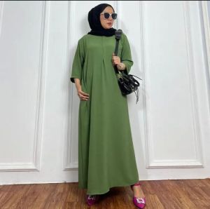 Daster kringkel polos lengan 3)4//Dress gamis kekinian tangan 3/4//Daster kringkel premium polos busui//Long daily long dress busui best seller kringke//daster polos murah 7/8 busui friendly//gamis kepingkel polos murah terbaru