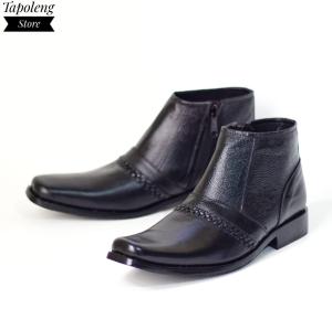Sepatu Boots Tinggi Formal/ Boot Pantofel Pria KULIT model Resleting PT06 Kerja Kantoran