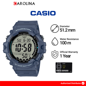 Jam Tangan Pria Casio General AE-1500WH-2A Digital Dial Aegean Blue Resin Band