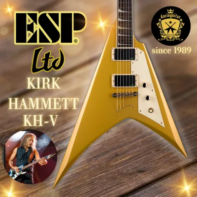 ESP LTD Artise Kirk Hammett Electric Guitar Flying V Gold with Hardcase (2 Days Delivery)