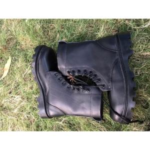 TER POPULER CUERO sepatu pdl kulit boot SERAGAM HITAM SEKOLAHANTI SLIP SOL KARET MENTAH ANTI SLIP