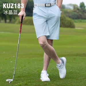 PGM กางเกงขาสั้นเอวยางยืดกอล์ฟวิ่งสั้นสำหรับผู้ชายกางเกงทำจากผ้าชุดกีฬาต้านเชื้อแบคทีเรีย