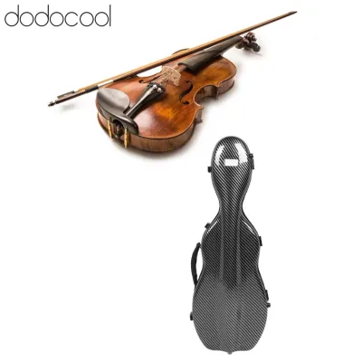 Dodocool Domary Violin Case Carbon Fiber Full Size Violin Carrying Box Fiddle Case Storage Box Secure Lock Leather Velvet Interior 4 4 Full Size Standard